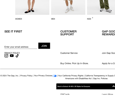 Gap mockup