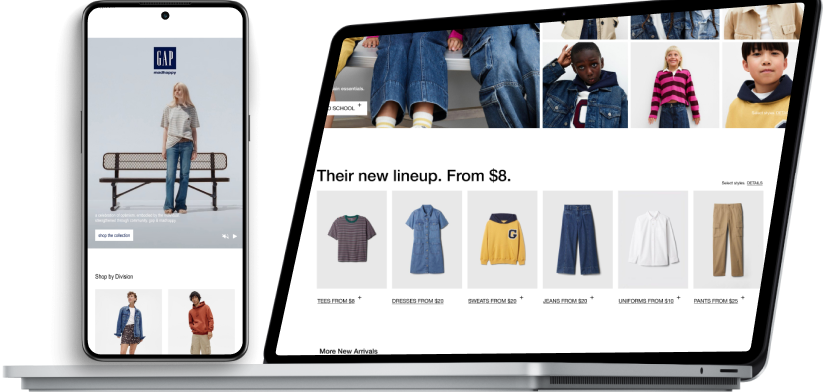 Gap website mockups